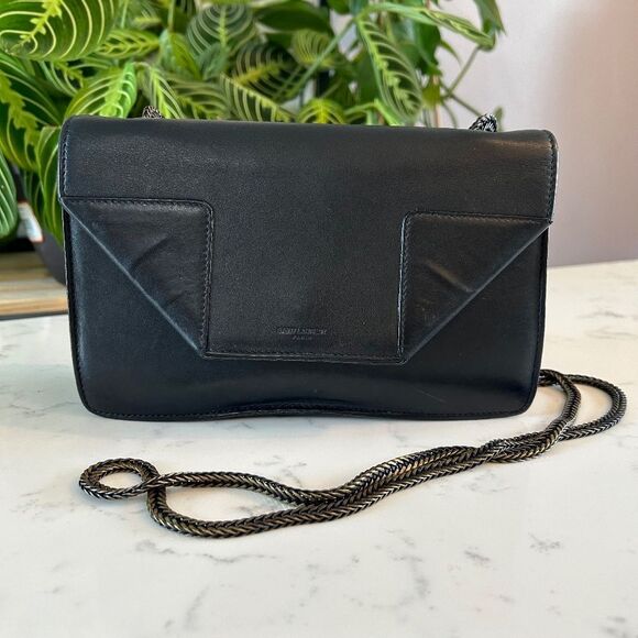 YVES SAINT LAURENT Small Crossbody Bag Black Calfskin YSL - Picture 1 of 12